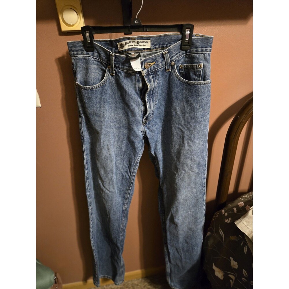 Harley-Davidson Men Straight Blue Denim Medium Wash Regular Fit Jeans